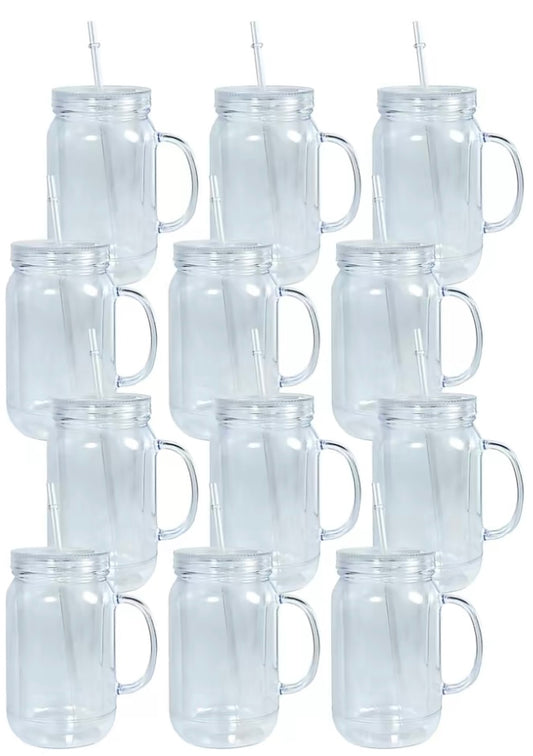 22oz Acrylic Mason w/ Handle
