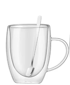 12oz Glass Coffee Mug W/ Handle (For Dried Flowers Only)
