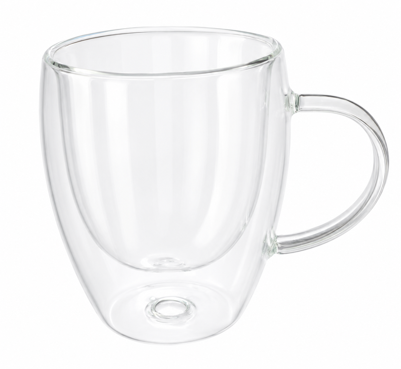 12oz Glass Coffee Mug w/ Handle (non flower/wider wall)
