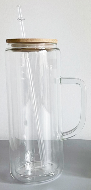 20oz Glass Cup w/ Handle